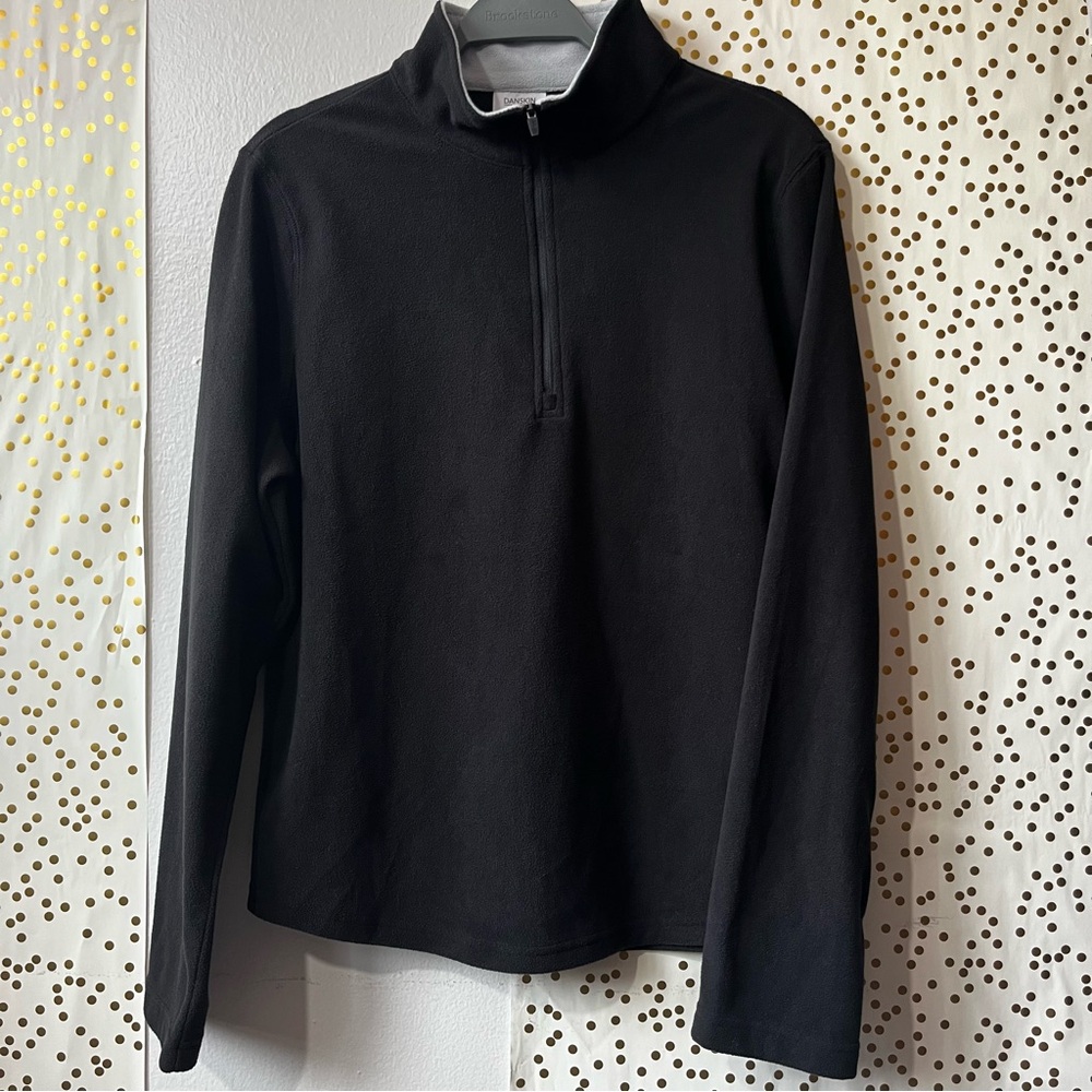 Danskin Black Quarter Zip Fleece Pullover size Large